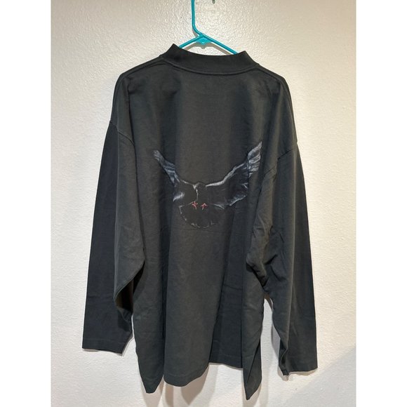 NWT Yeezy Gap Balenciaga XL Long Sleeve Black Dove Crewneck T-Shirt
